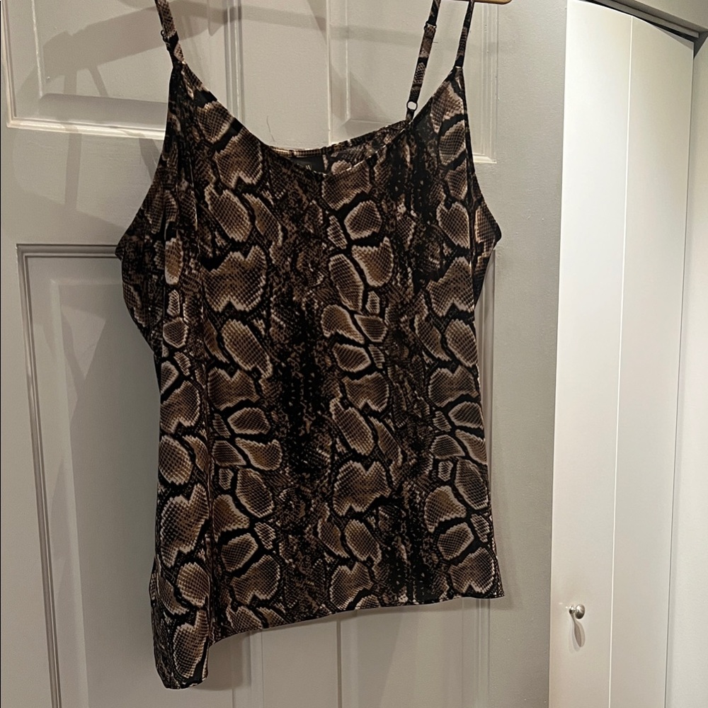 Worthington Tan and Black Snake Print Tank